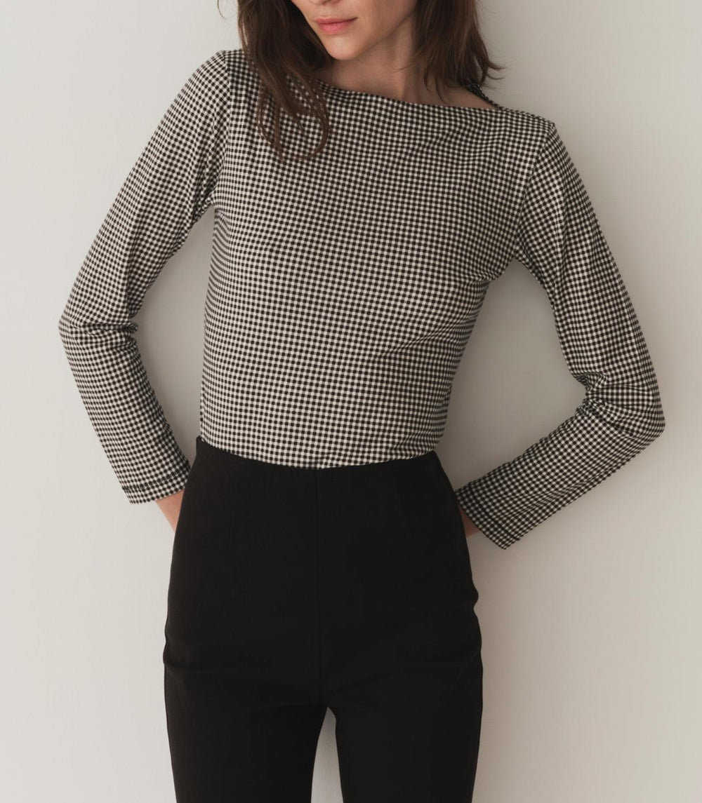 DÔEN Tees | Paulette Tee Noir La Maddalena Gingham - Women