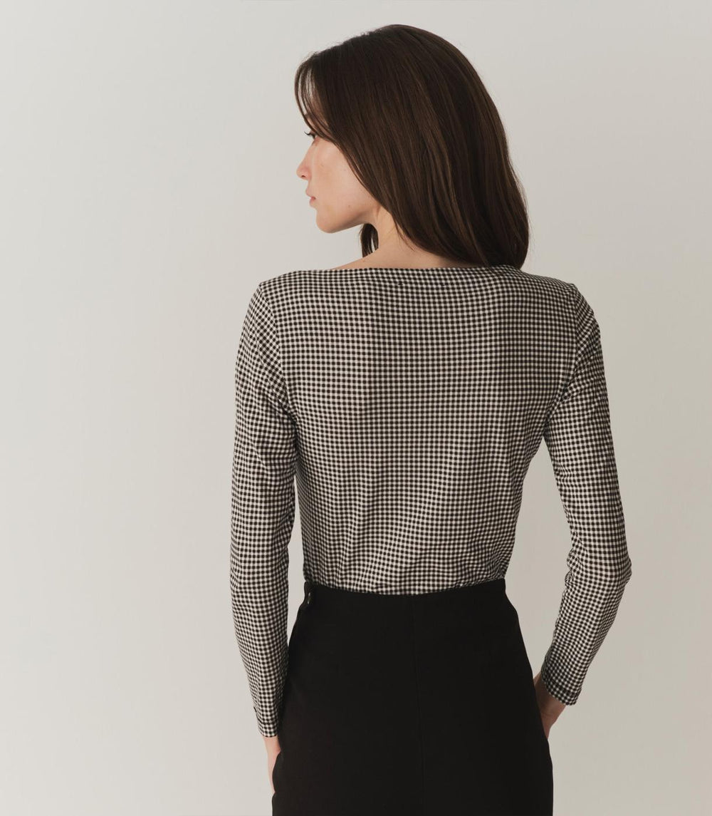 DÔEN Tees | Paulette Tee Noir La Maddalena Gingham - Women