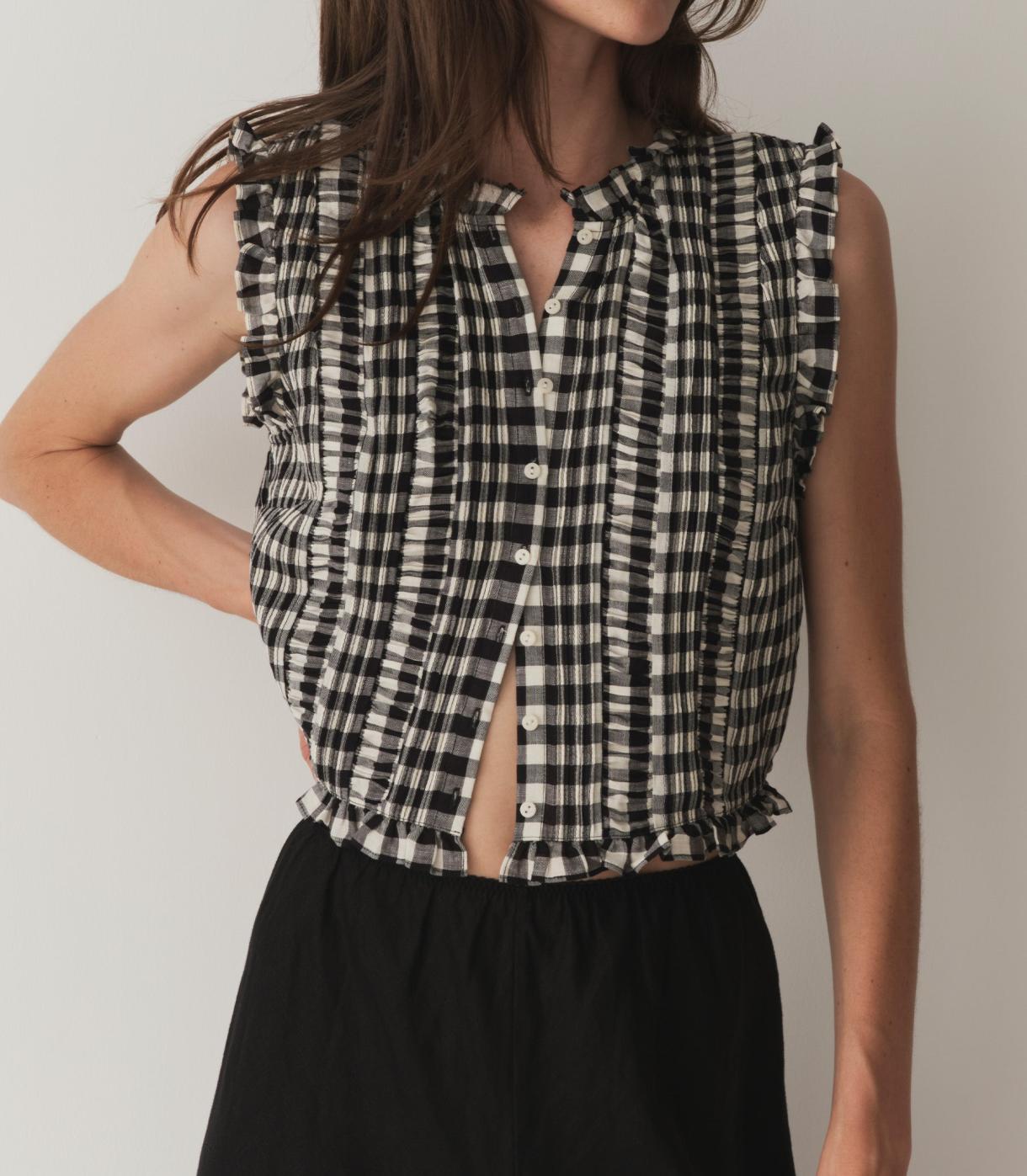 DÔEN Tops | Harietta Top Marilyn Gingham - Women