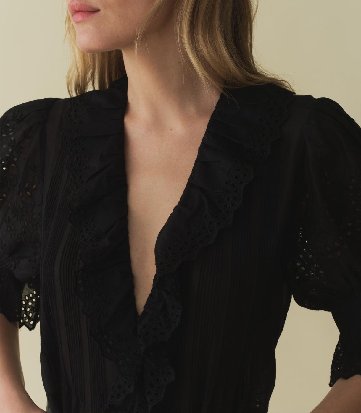 DÔEN Tops | Henri Top Black Eyelet - Women