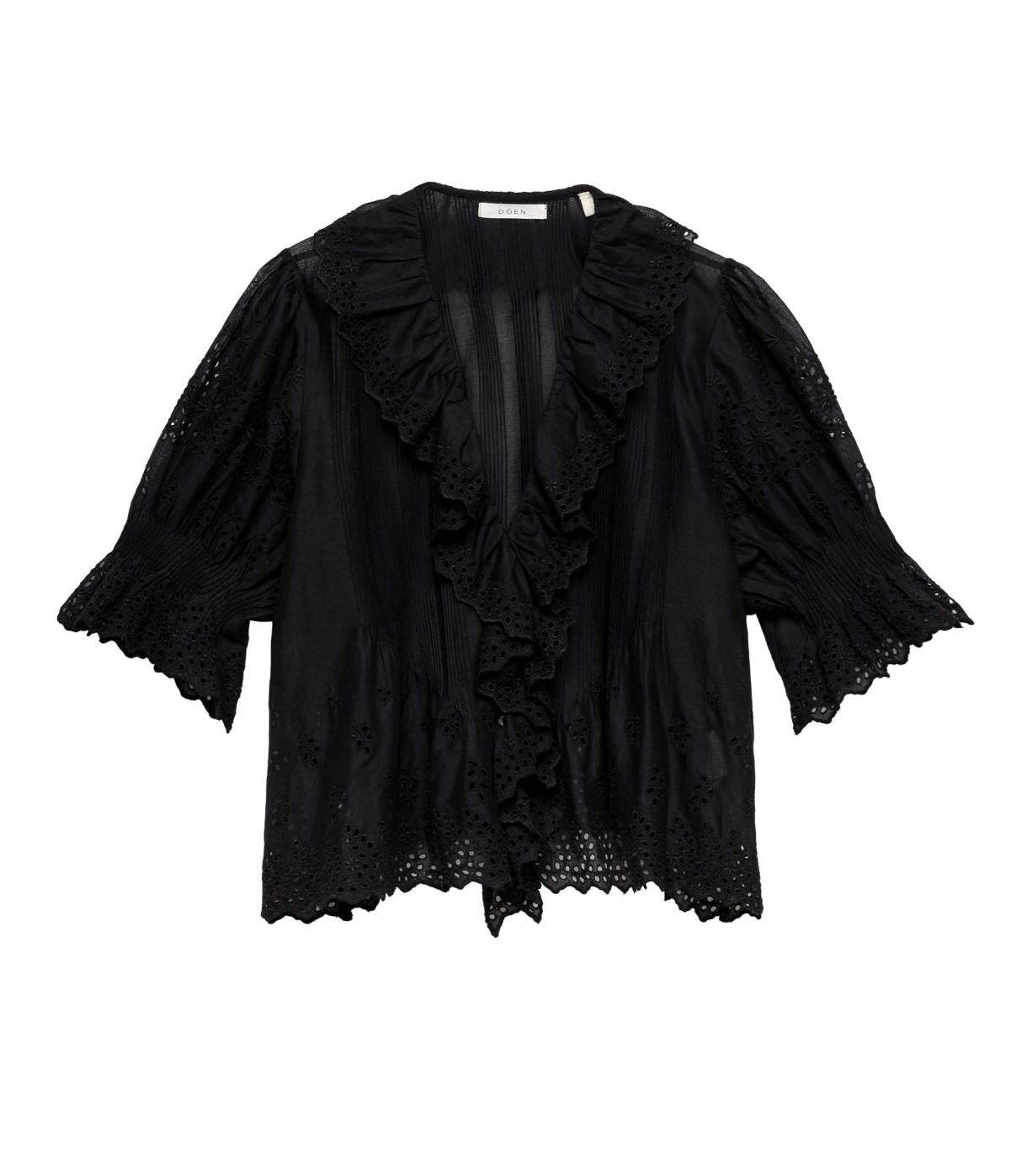 DÔEN Tops | Henri Top Black Eyelet - Women