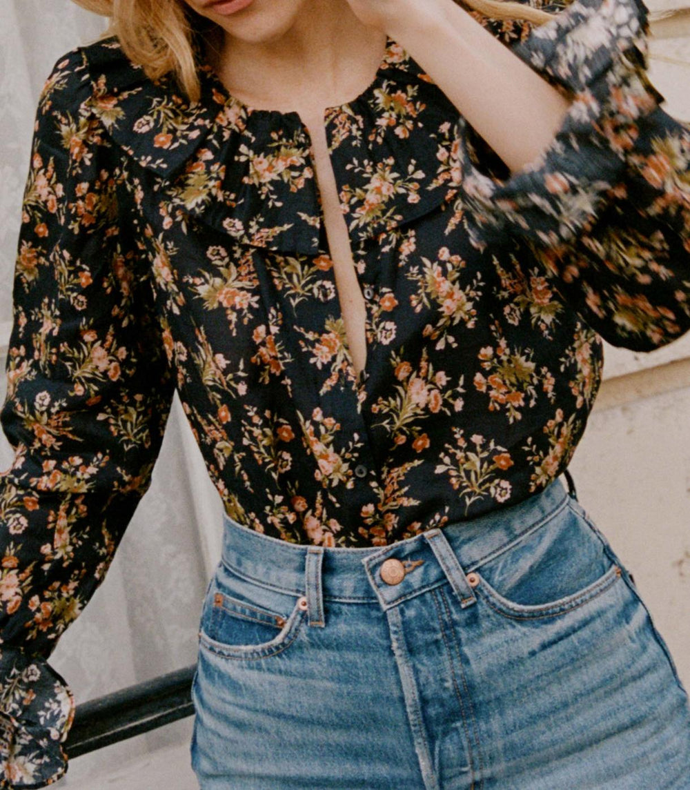 DÔEN Tops | Jamie Top Foxglove Floral - Women