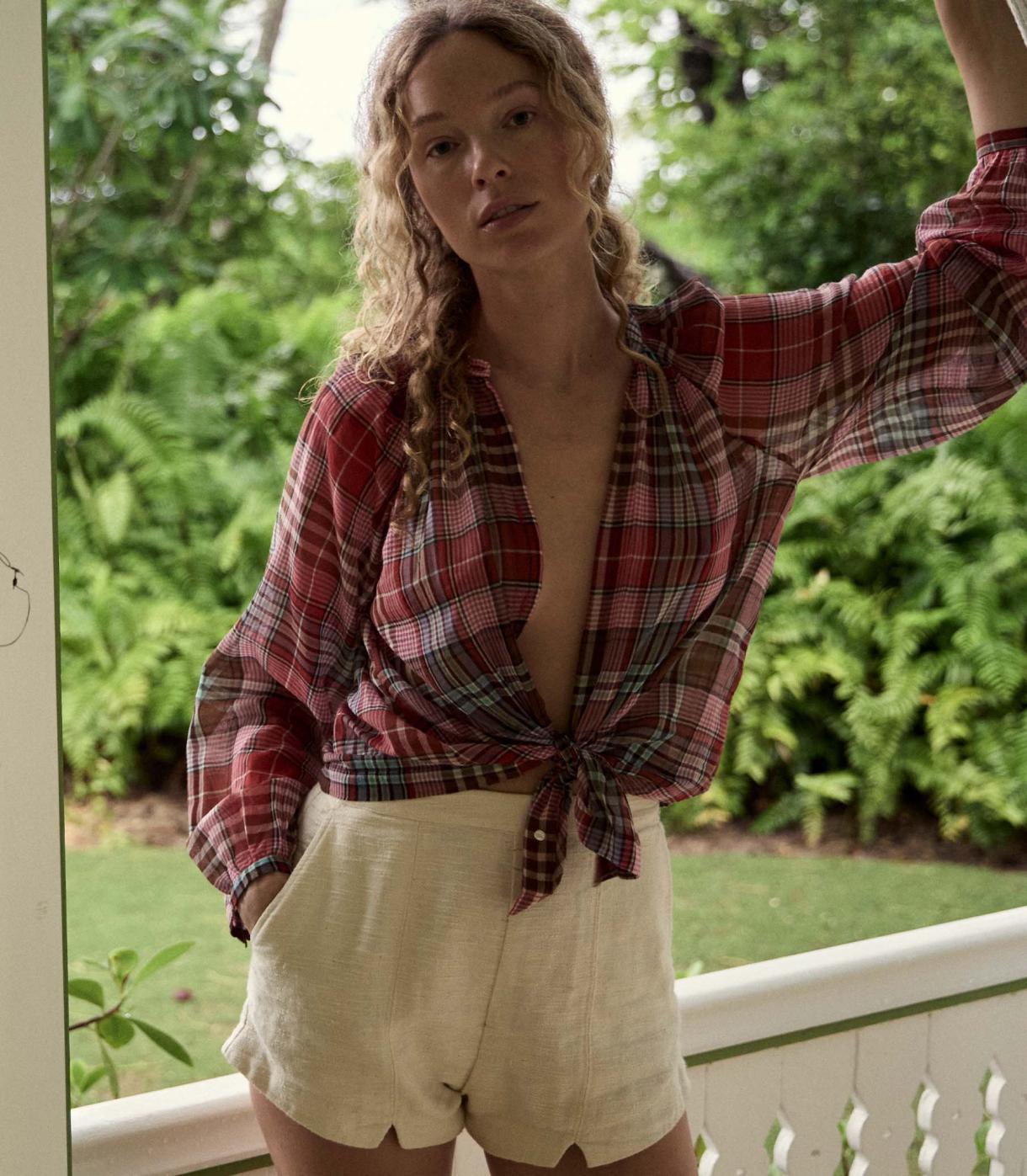 DÔEN Tops | Janis Top Francine Plaid - Women