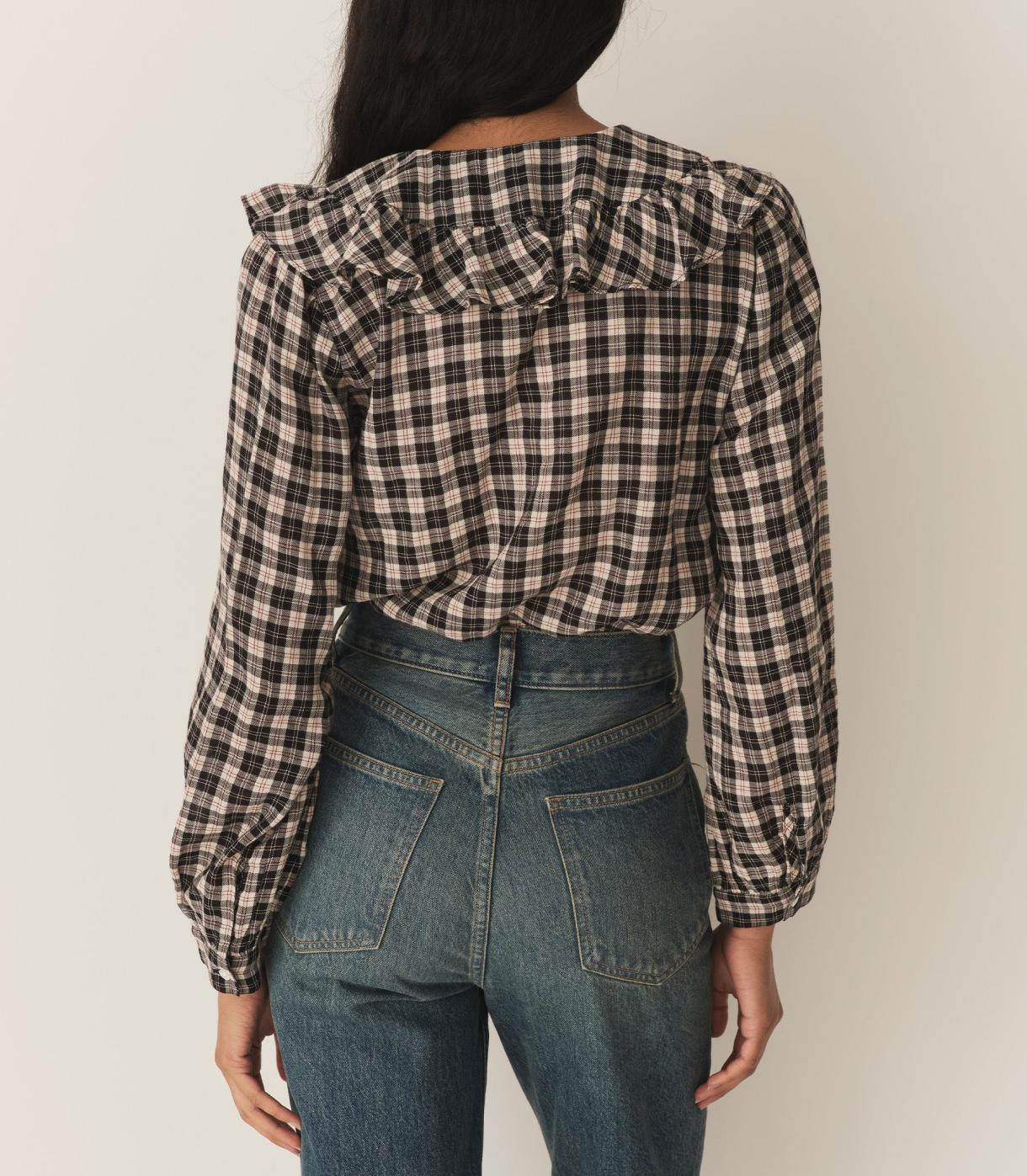 DÔEN Tops | Joelle Top Navy Countryside Plaid - Women