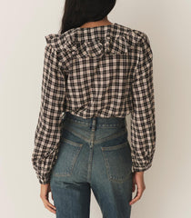 DÔEN Tops | Joelle Top Navy Countryside Plaid - Women