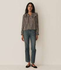 DÔEN Tops | Joelle Top Navy Countryside Plaid - Women