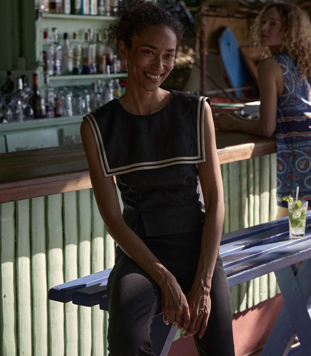 DÔEN Tops | Margie Top Black - Women