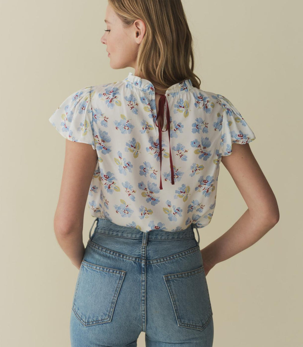 DÔEN Tops | Yvie Top Bleu Frolicking Floral - Women