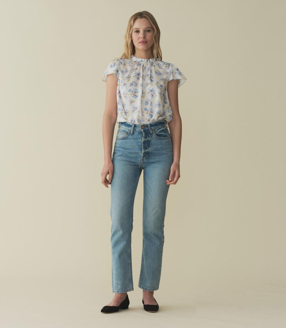 DÔEN Tops | Yvie Top Bleu Frolicking Floral - Women