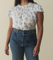 DÔEN Tops | Yvie Top Bleu Frolicking Floral - Women