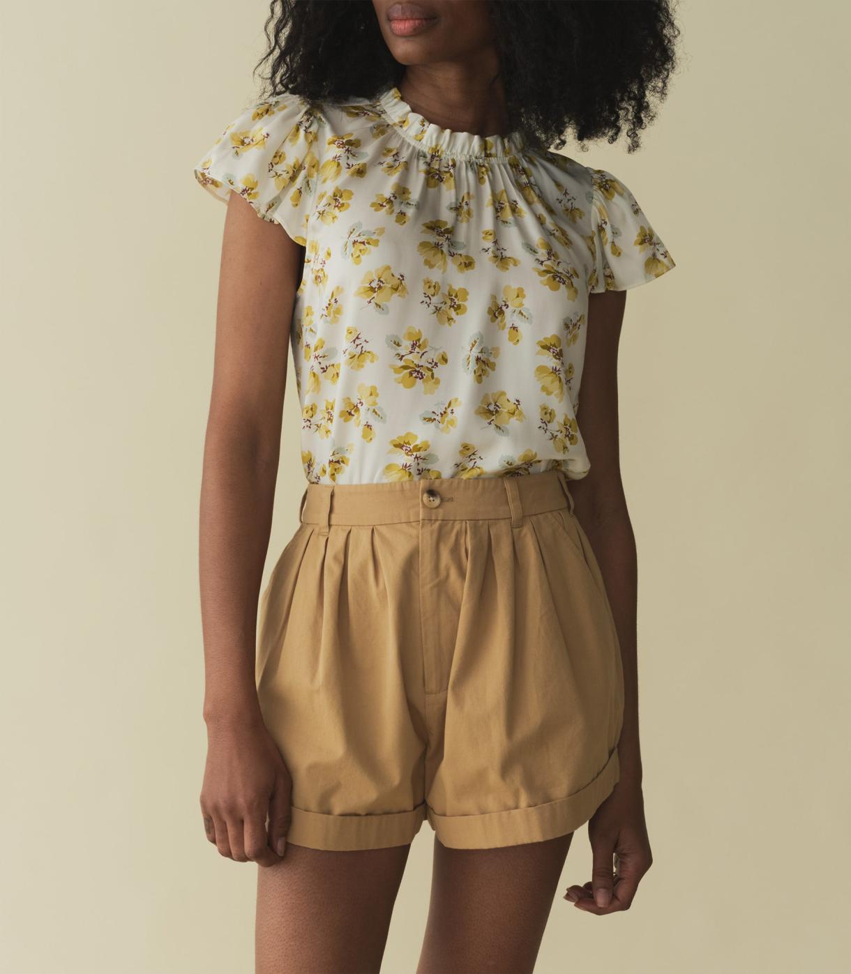 DÔEN Tops | Yvie Top Gold Frolicking Floral - Women