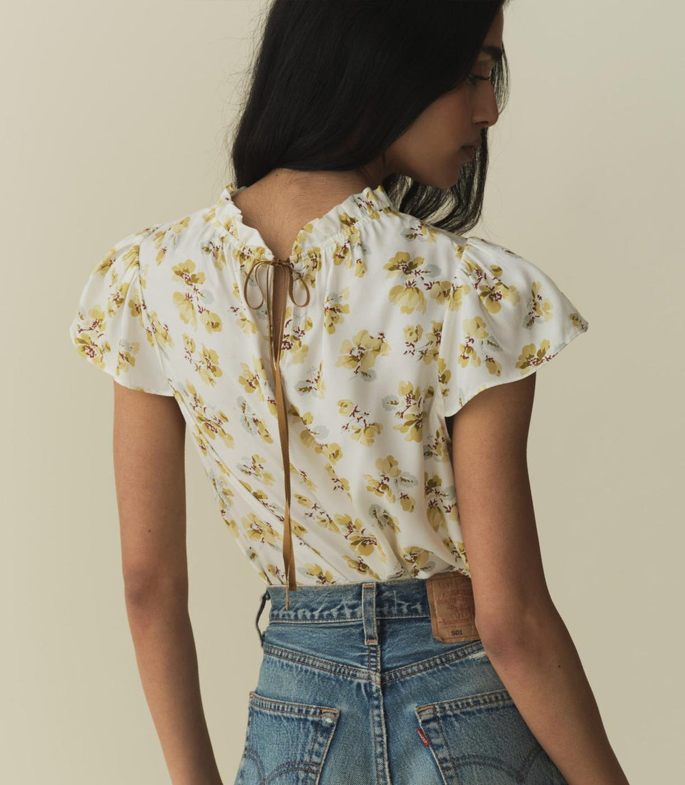 DÔEN Tops | Yvie Top Gold Frolicking Floral - Women